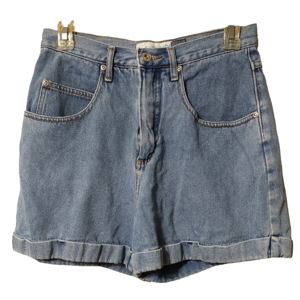 L.A. Blues Women's Blue Jean Shorts Size 8 Cotton Blend 5 Pocket Roll Up Hem